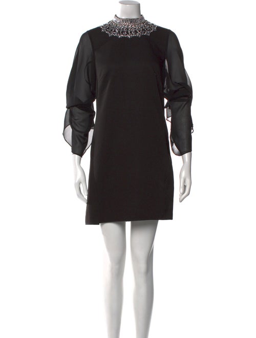 Ieena for Mac Duggal Mock Neck Mini Dress