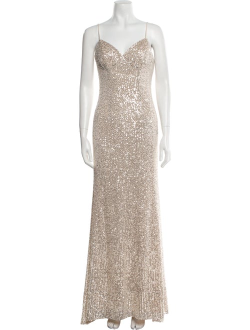 Ieena for Mac Duggal V-Neck Long Dress