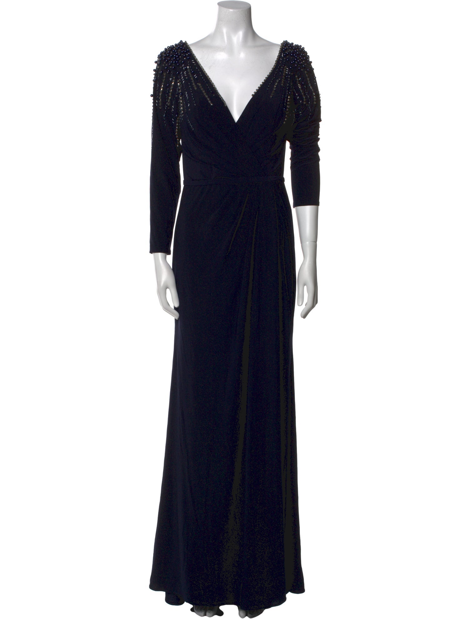 Ieena for Mac Duggal V-Neck Long Dress