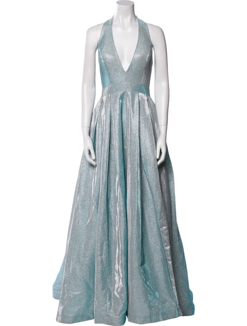 Ieena for Mac Duggal Off-The-Shoulder Long Dress