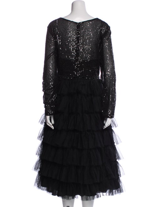 Ieena for Mac Duggal Scoop Neck Midi Length Dress