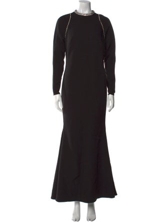 Ieena for Mac Duggal Mock Neck Long Dress