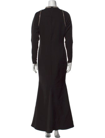 Ieena for Mac Duggal Mock Neck Long Dress