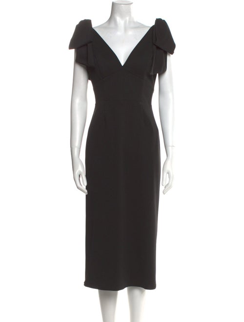 Ieena for Mac Duggal V-Neck Midi Length Dress