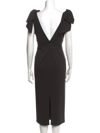 Ieena for Mac Duggal V-Neck Midi Length Dress