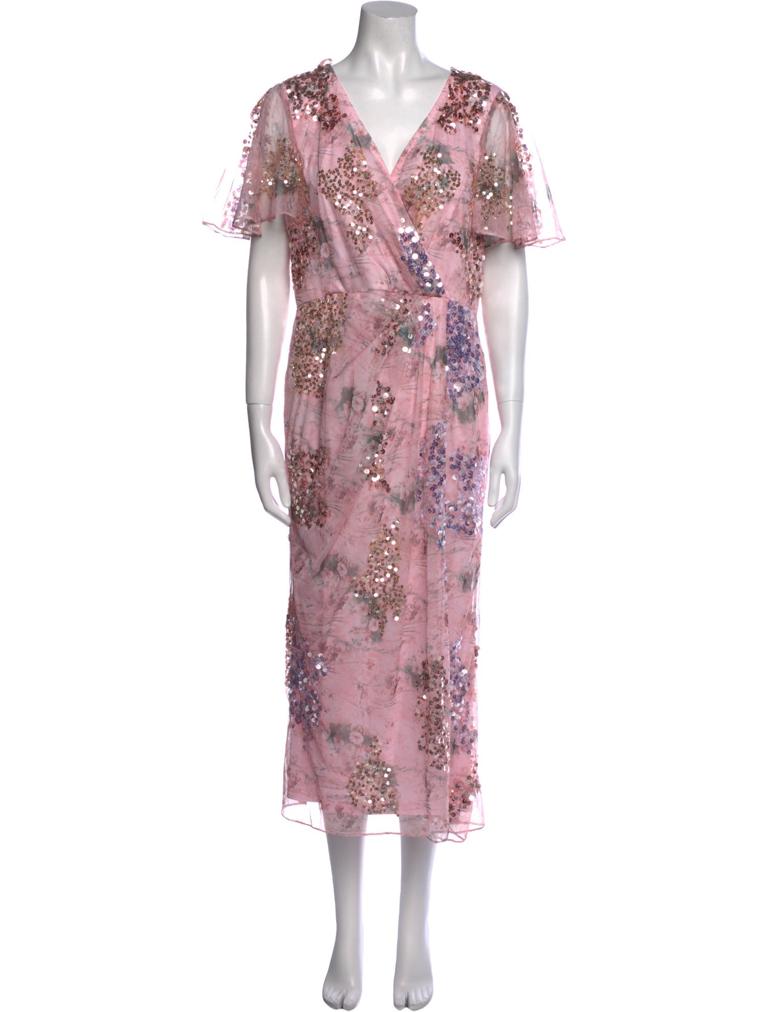 Ieena for Mac Duggal Floral Print Long Dress w/ Tags