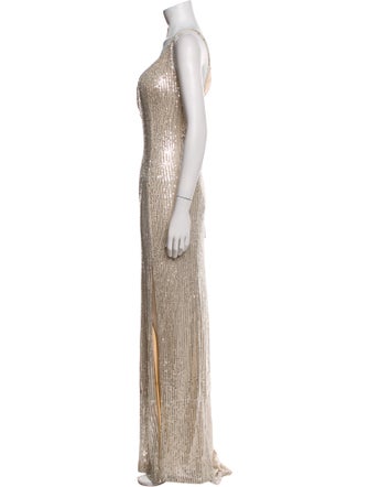 Ieena for Mac Duggal V-Neck Long Dress