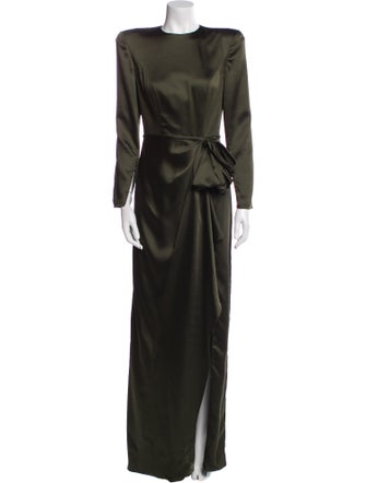 Ieena for Mac Duggal Crew Neck Long Dress