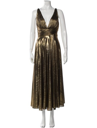 Ieena for Mac Duggal V-Neck Long Dress