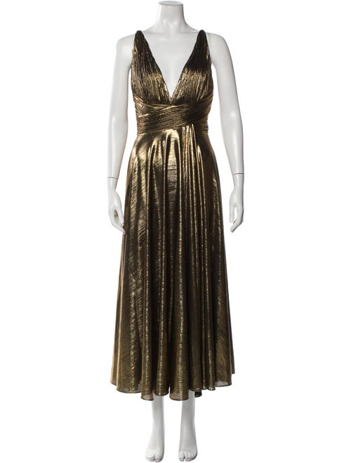 Ieena for Mac Duggal V-Neck Long Dress