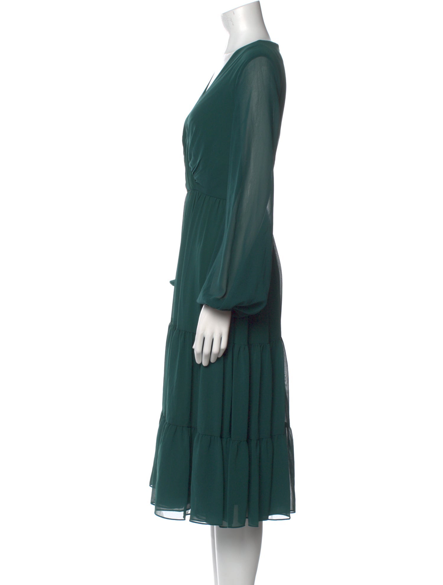 Ieena for Mac Duggal V-Neck Midi Length Dress