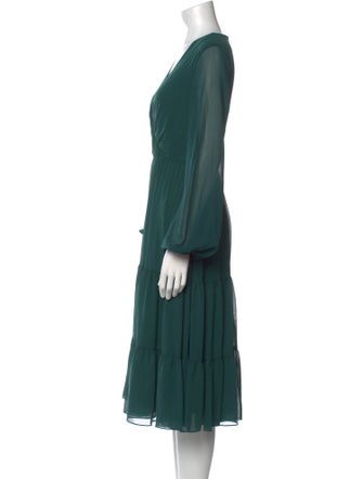 Ieena for Mac Duggal V-Neck Midi Length Dress