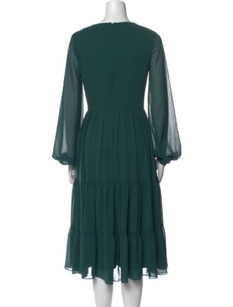 Ieena for Mac Duggal V-Neck Midi Length Dress