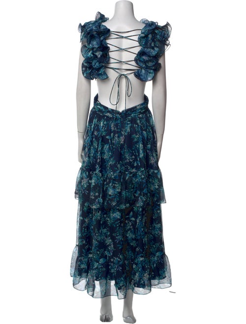 Ieena for Mac Duggal Floral Print Long Dress