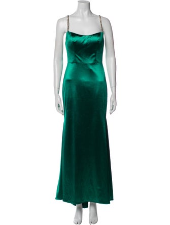 Ieena for Mac Duggal Square Neckline Long Dress