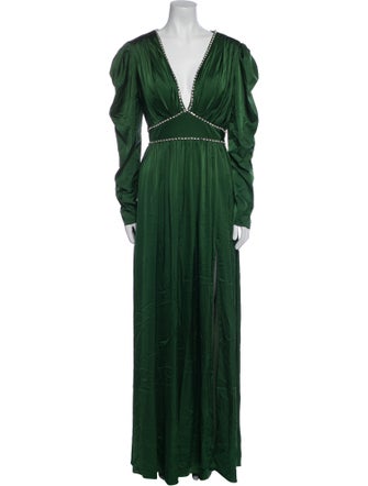 Ieena for Mac Duggal V-Neck Long Dress