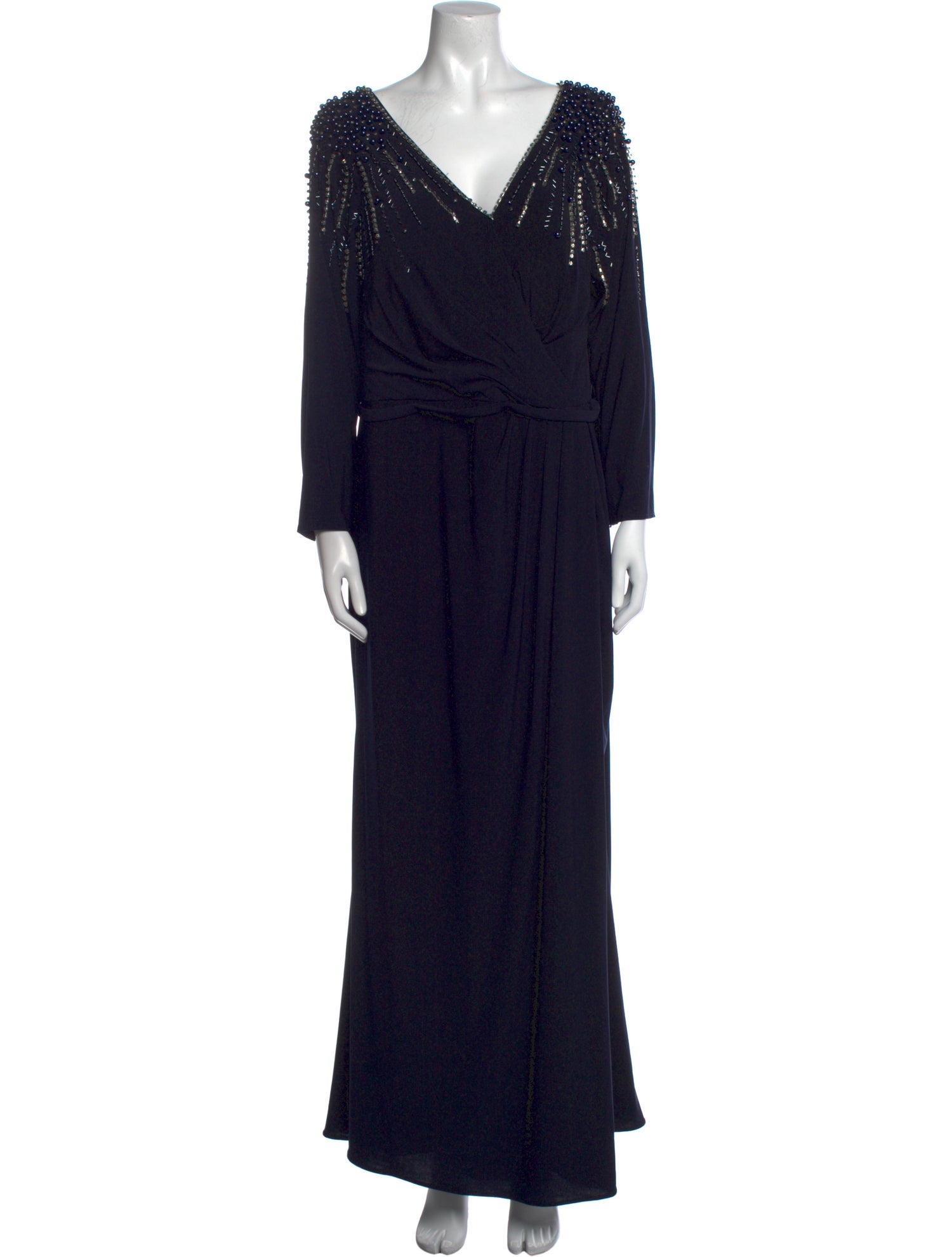 Ieena for Mac Duggal V-Neck Long Dress