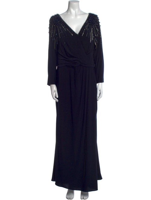 Ieena for Mac Duggal V-Neck Long Dress