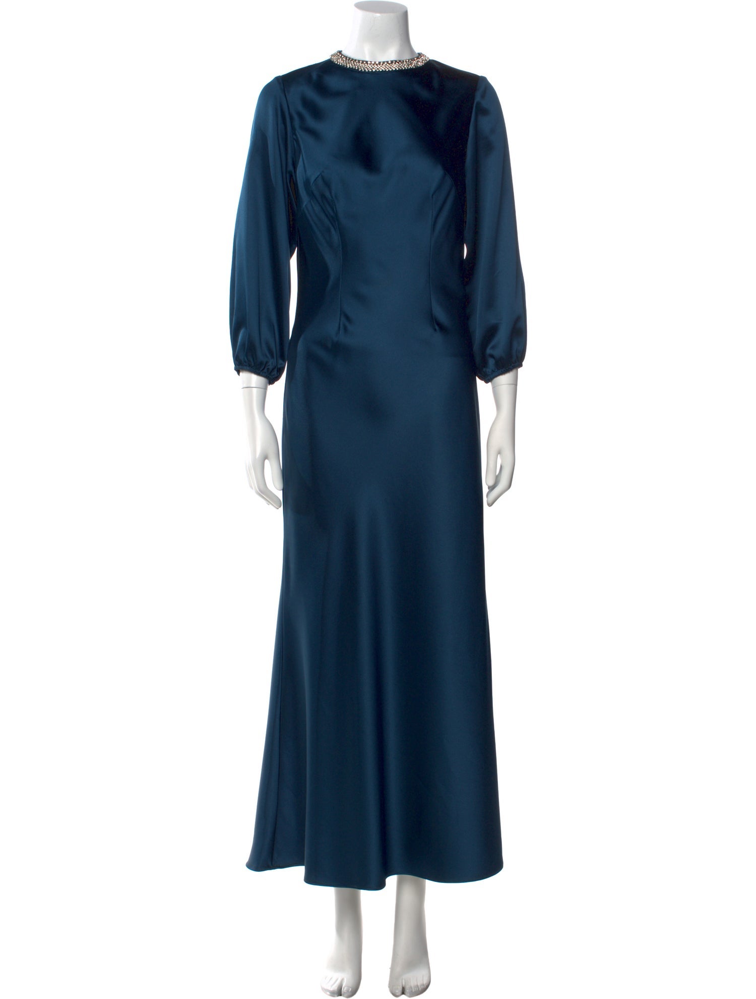 Ieena for Mac Duggal Crew Neck Long Dress