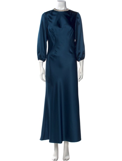 Ieena for Mac Duggal Crew Neck Long Dress