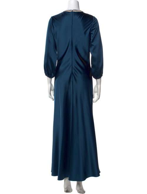 Ieena for Mac Duggal Crew Neck Long Dress