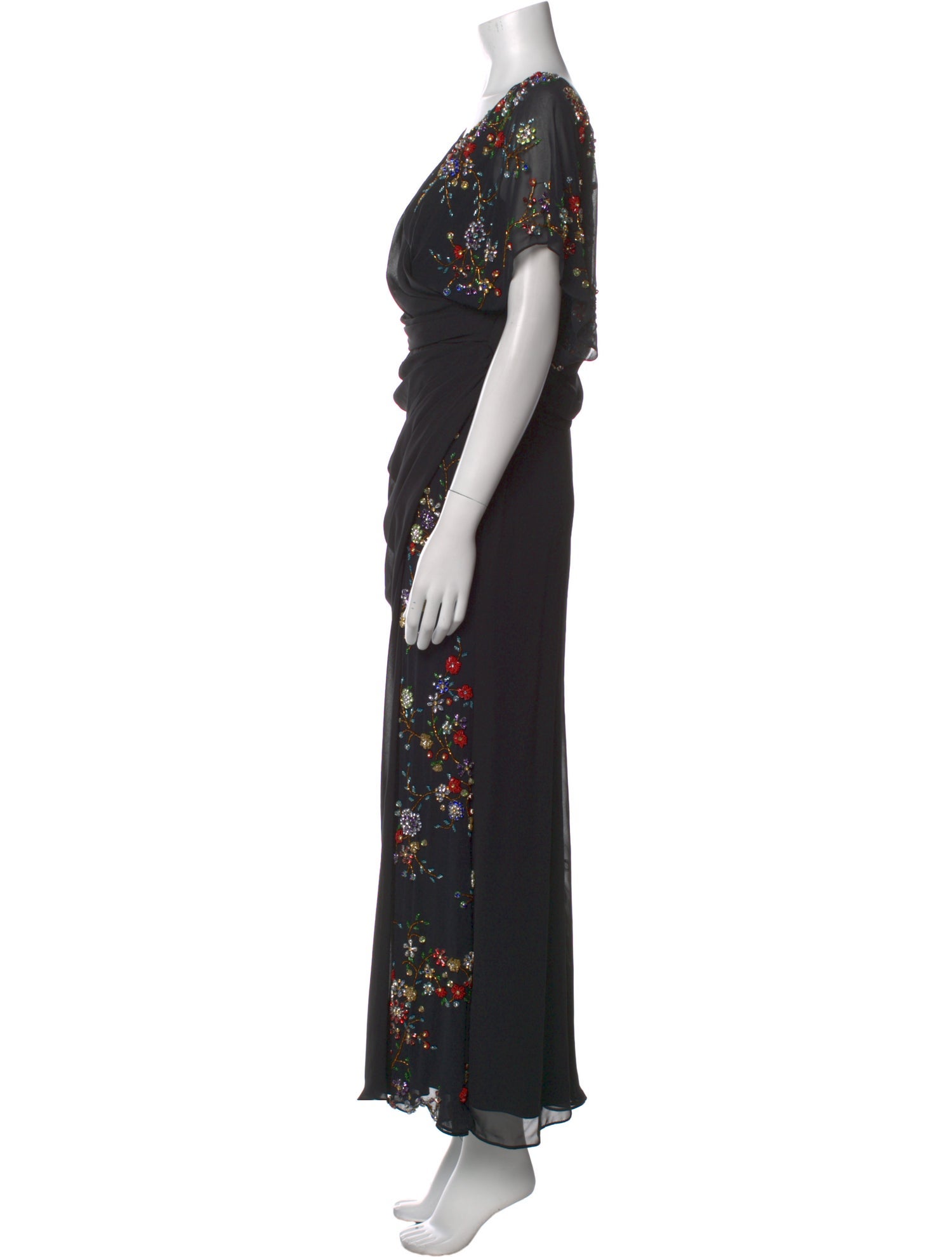 Ieena for Mac Duggal V-Neck Long Dress