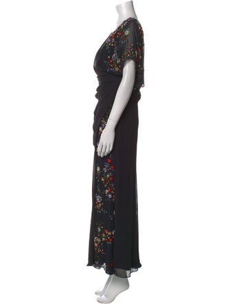 Ieena for Mac Duggal V-Neck Long Dress