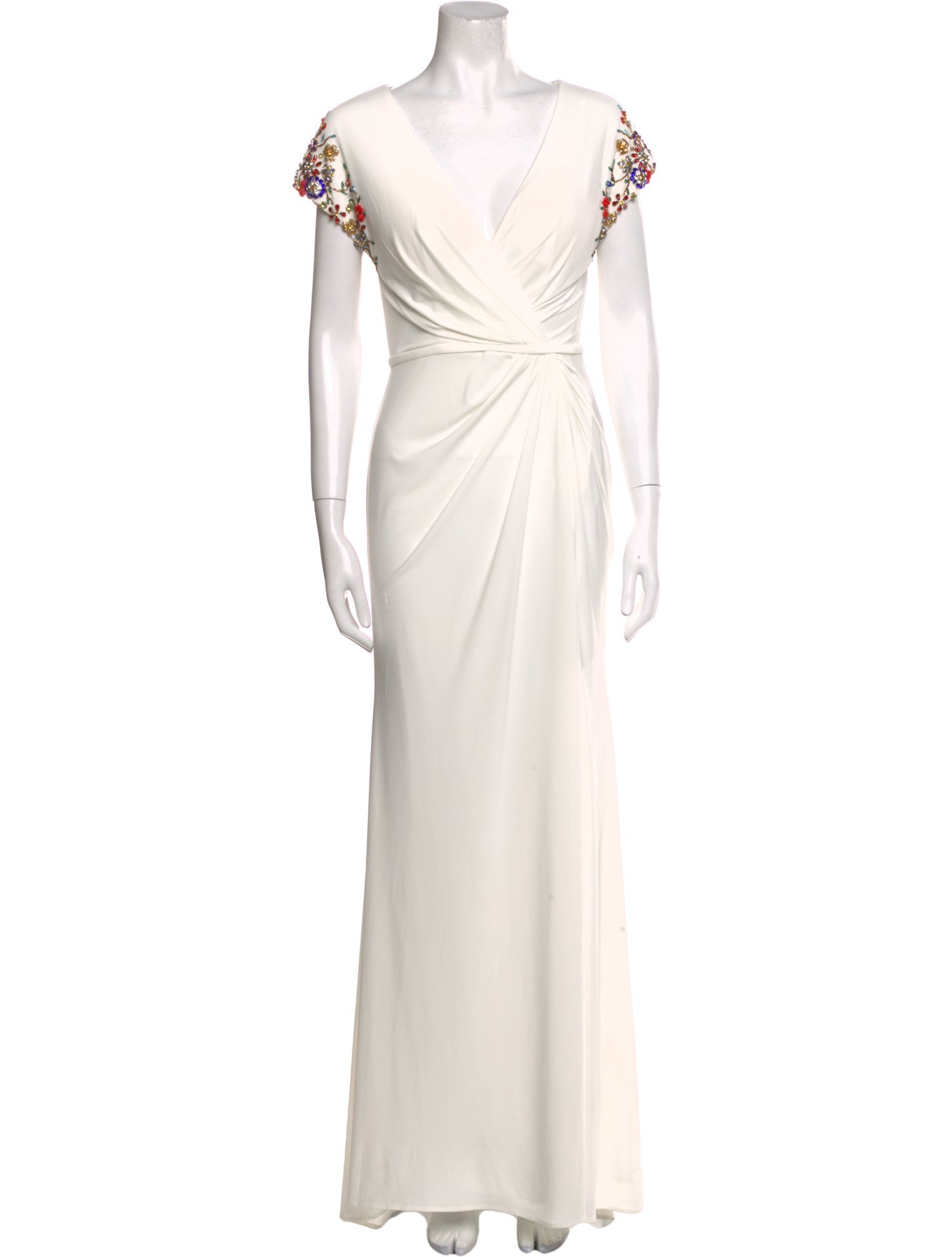 Ieena for Mac Duggal V-Neck Long Dress