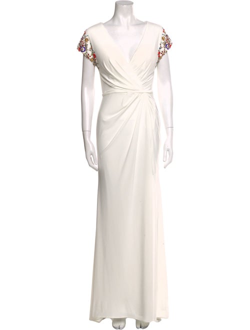 Ieena for Mac Duggal V-Neck Long Dress