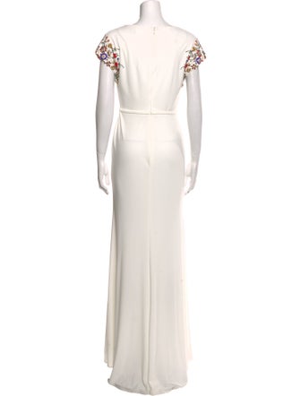 Ieena for Mac Duggal V-Neck Long Dress