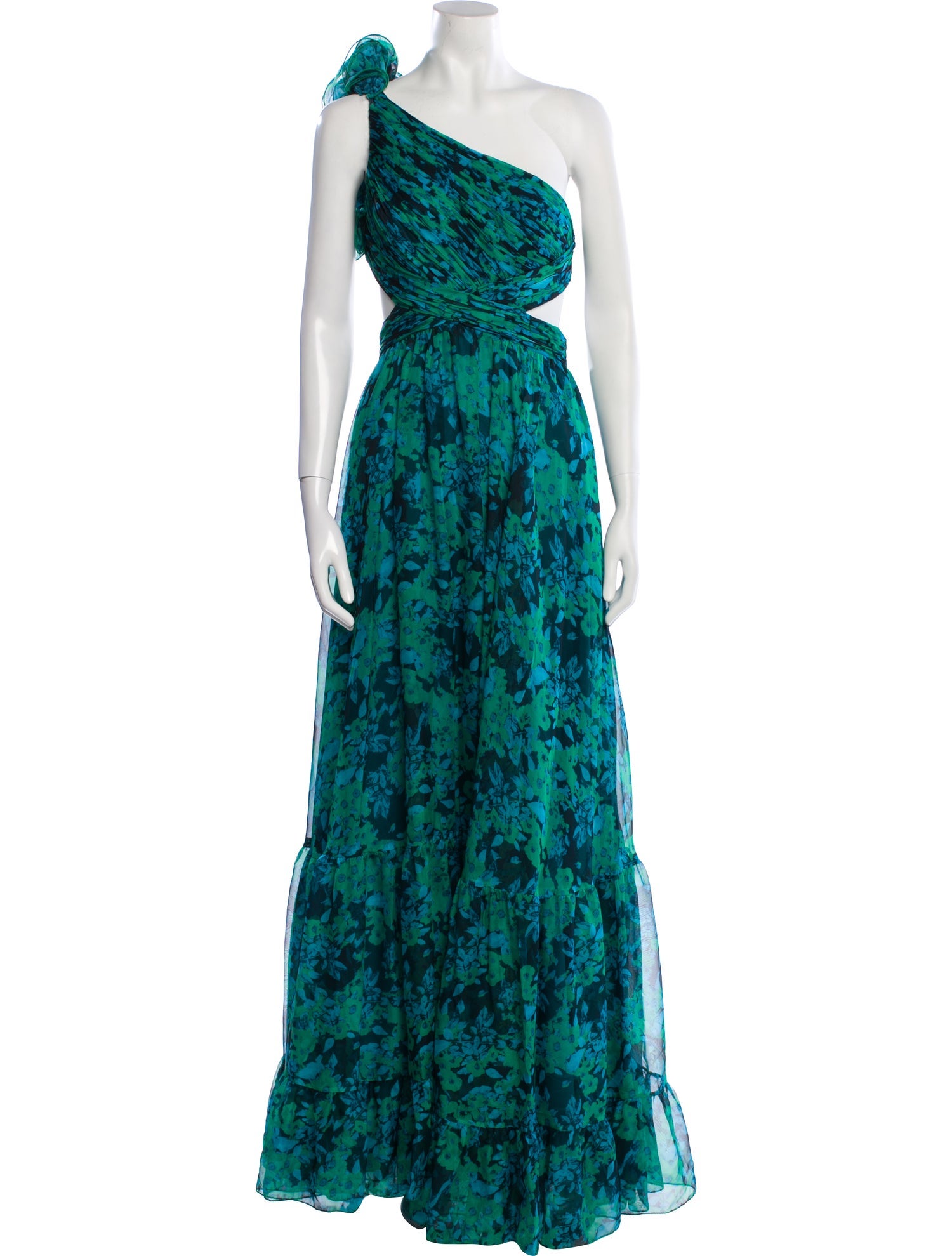 Ieena for Mac Duggal Floral Print Long Dress