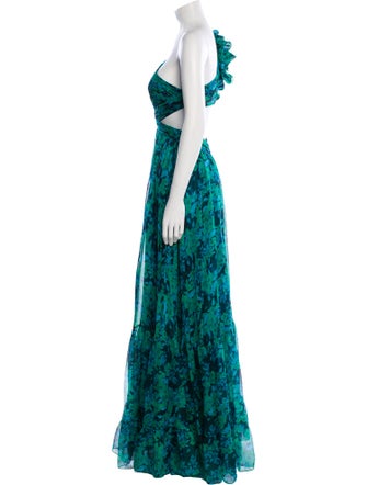 Ieena for Mac Duggal Floral Print Long Dress