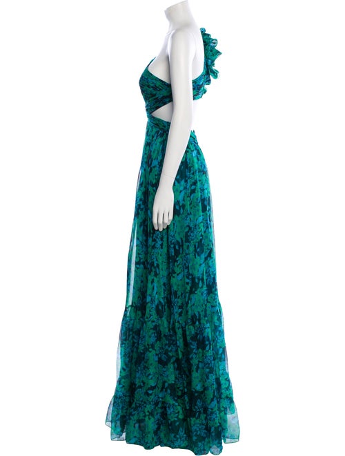 Ieena for Mac Duggal Floral Print Long Dress