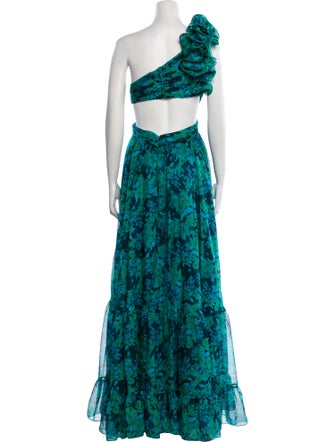Ieena for Mac Duggal Floral Print Long Dress