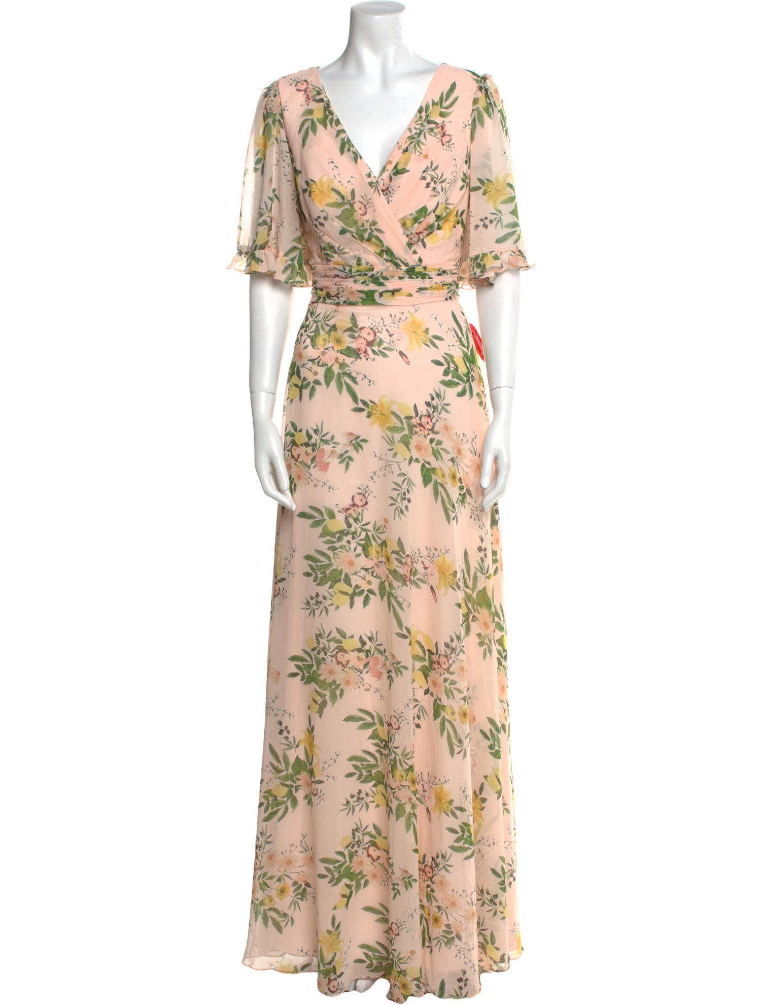 Ieena for Mac Duggal Floral Print Long Dress