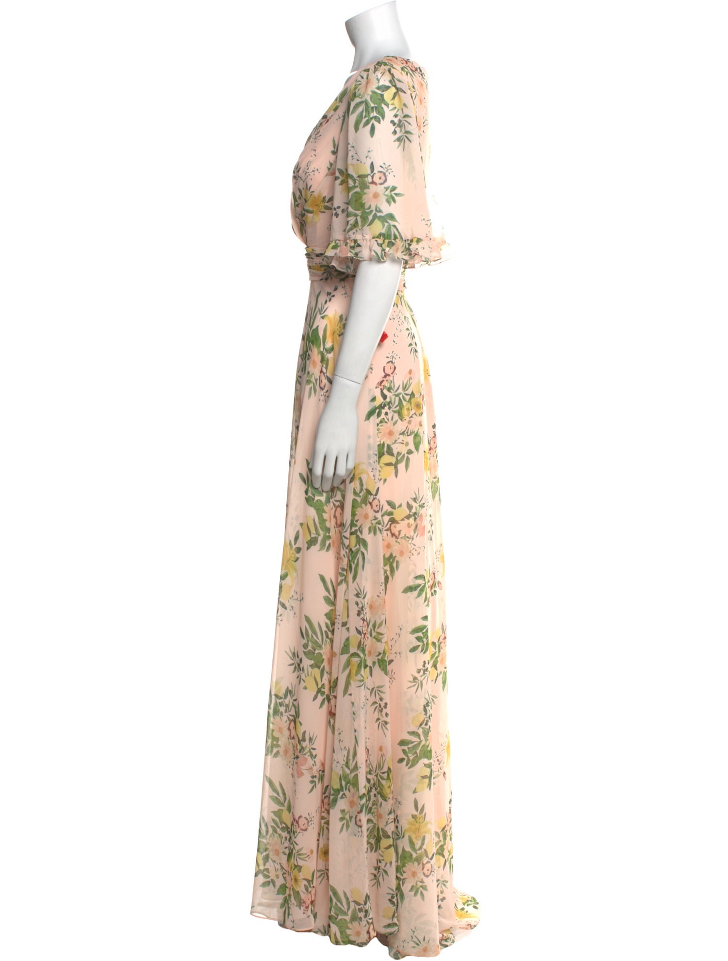Ieena for Mac Duggal Floral Print Long Dress