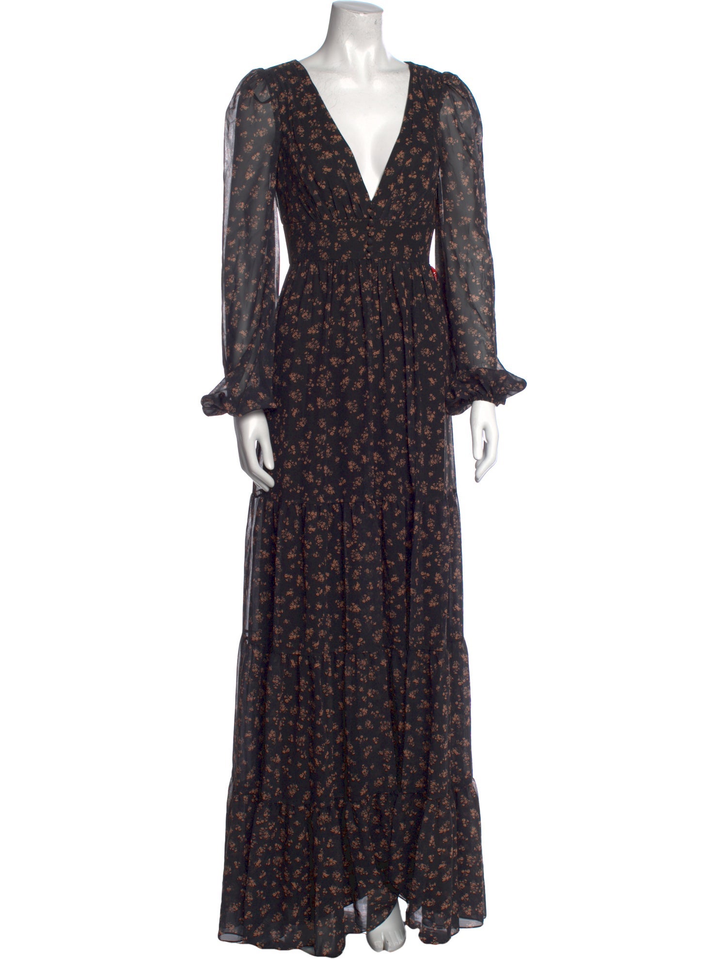 Ieena for Mac Duggal Floral Print Long Dress w/ Tags