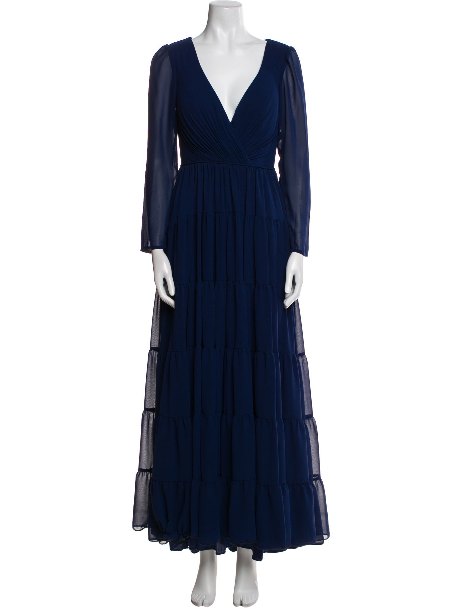 Ieena for Mac Duggal V-Neck Long Dress