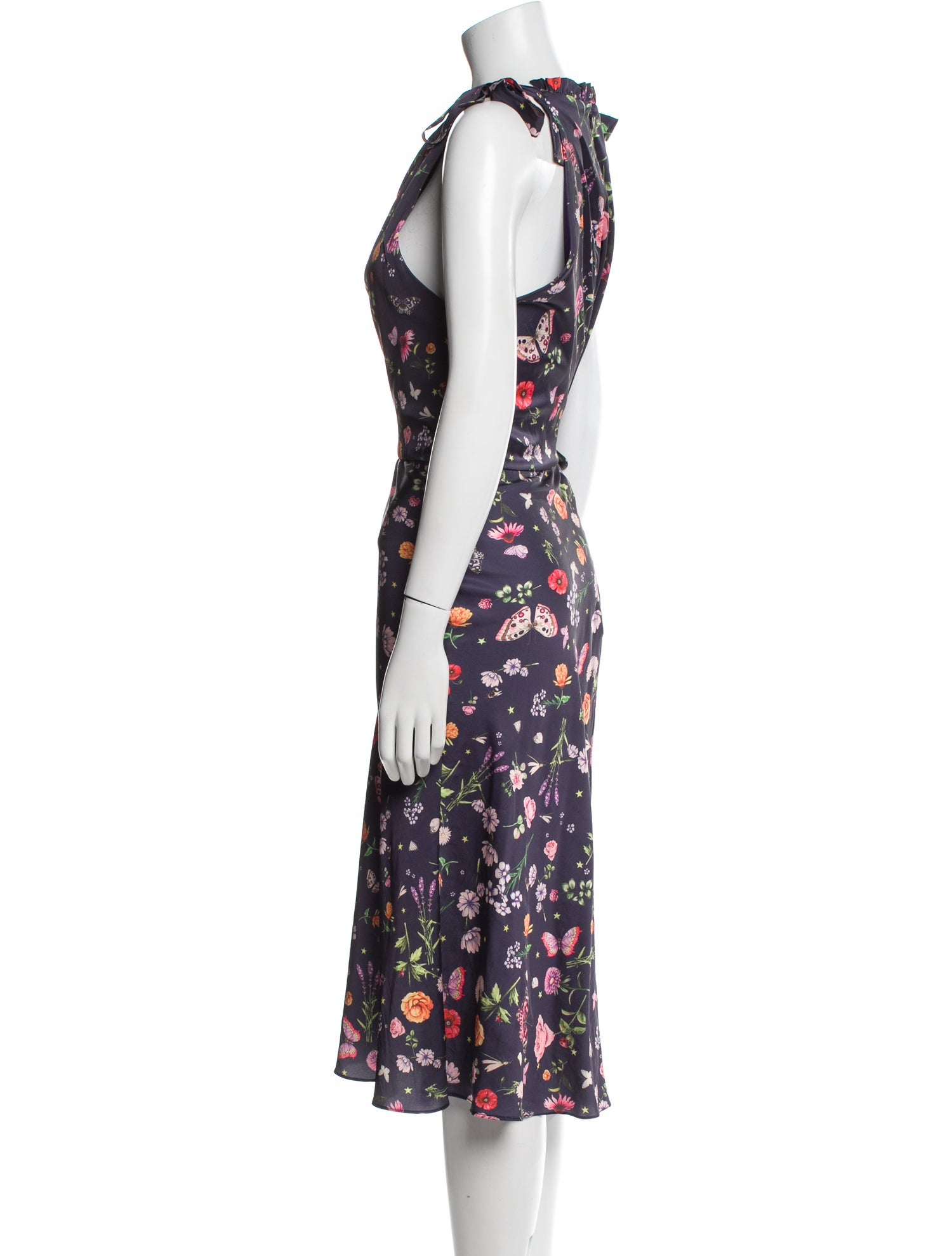 Ieena for Mac Duggal Floral Print Midi Length Dress