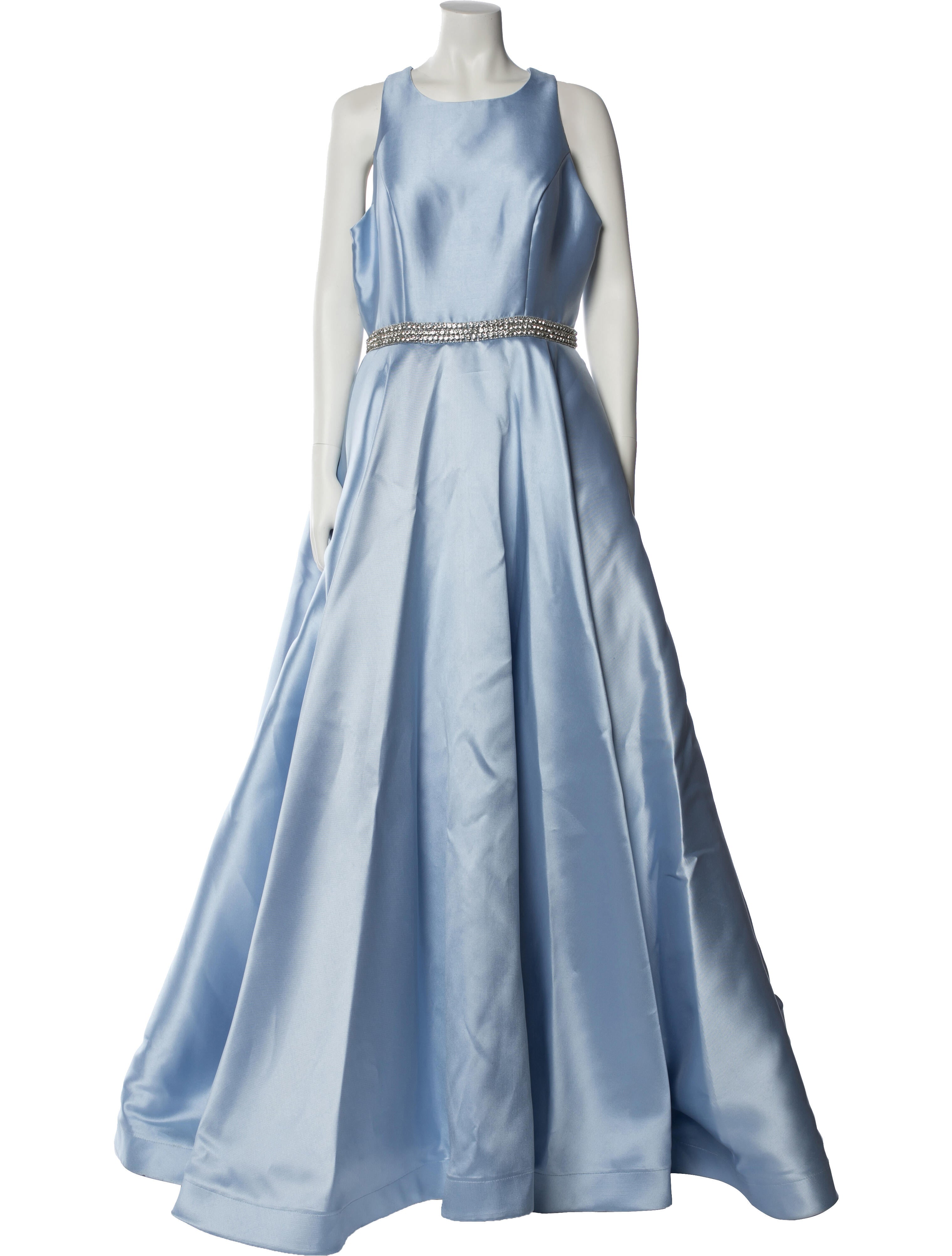 Ieena for Mac Duggal Crew Neck Long Dress