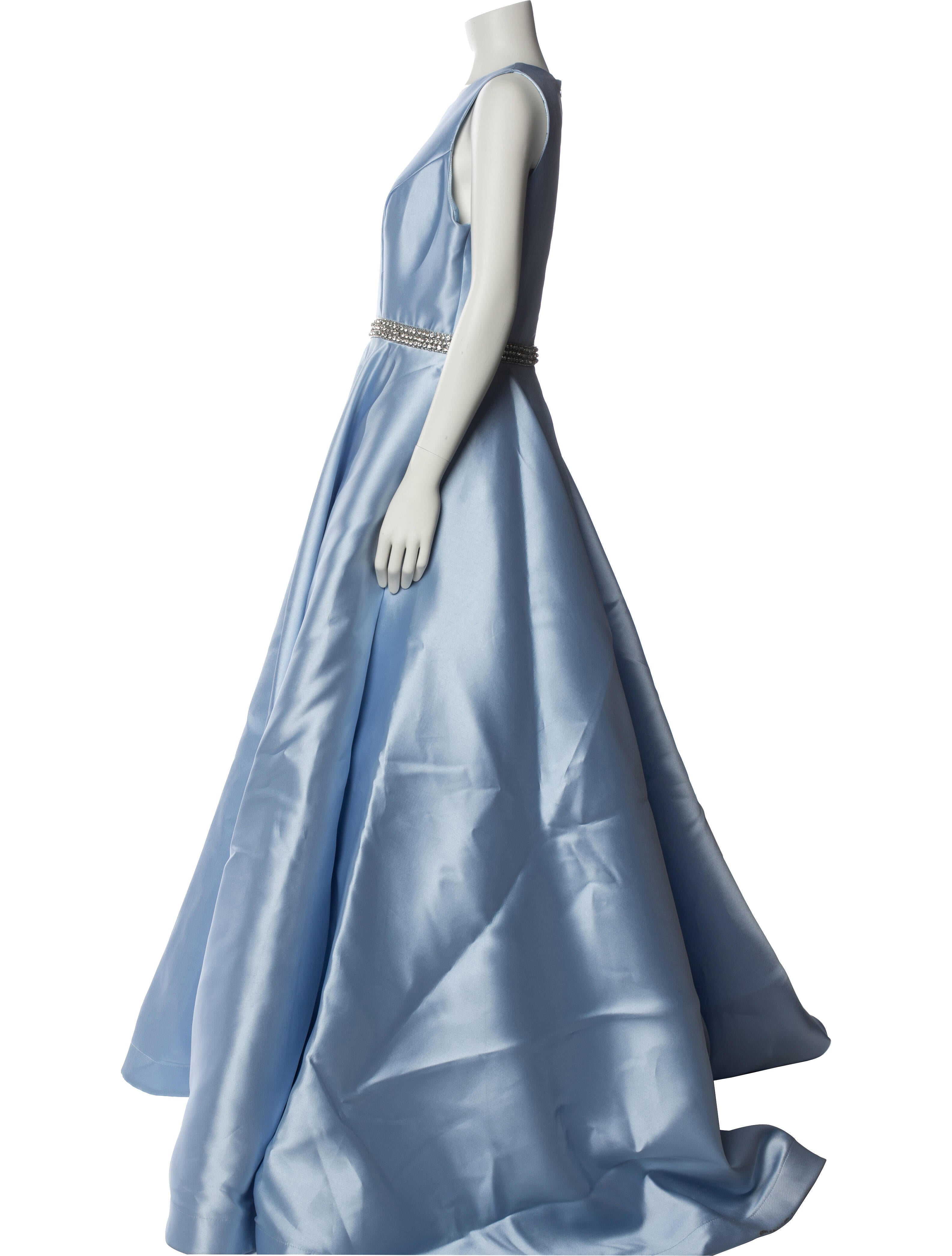 Ieena for Mac Duggal Crew Neck Long Dress