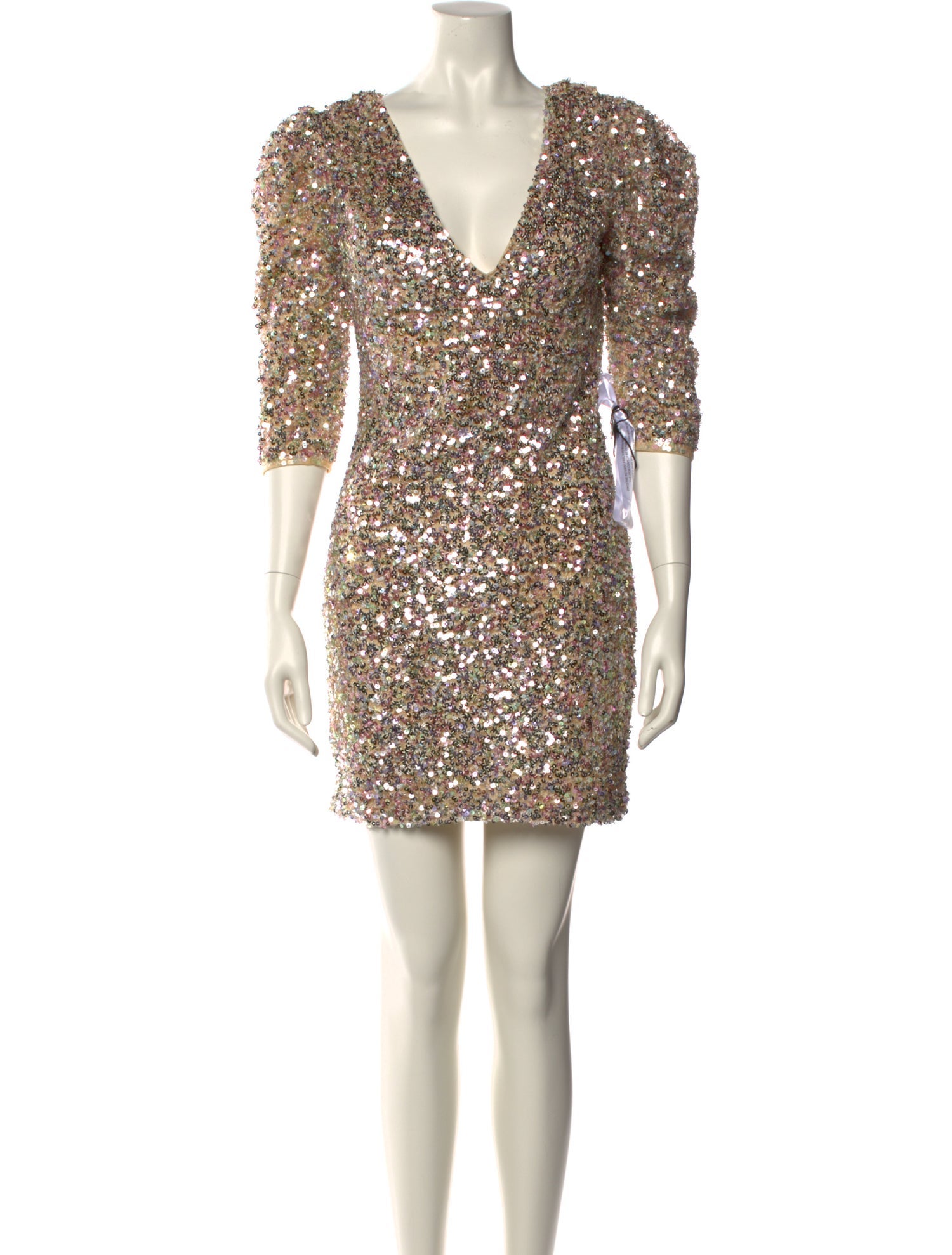 Ieena for Mac Duggal V-Neck Mini Dress