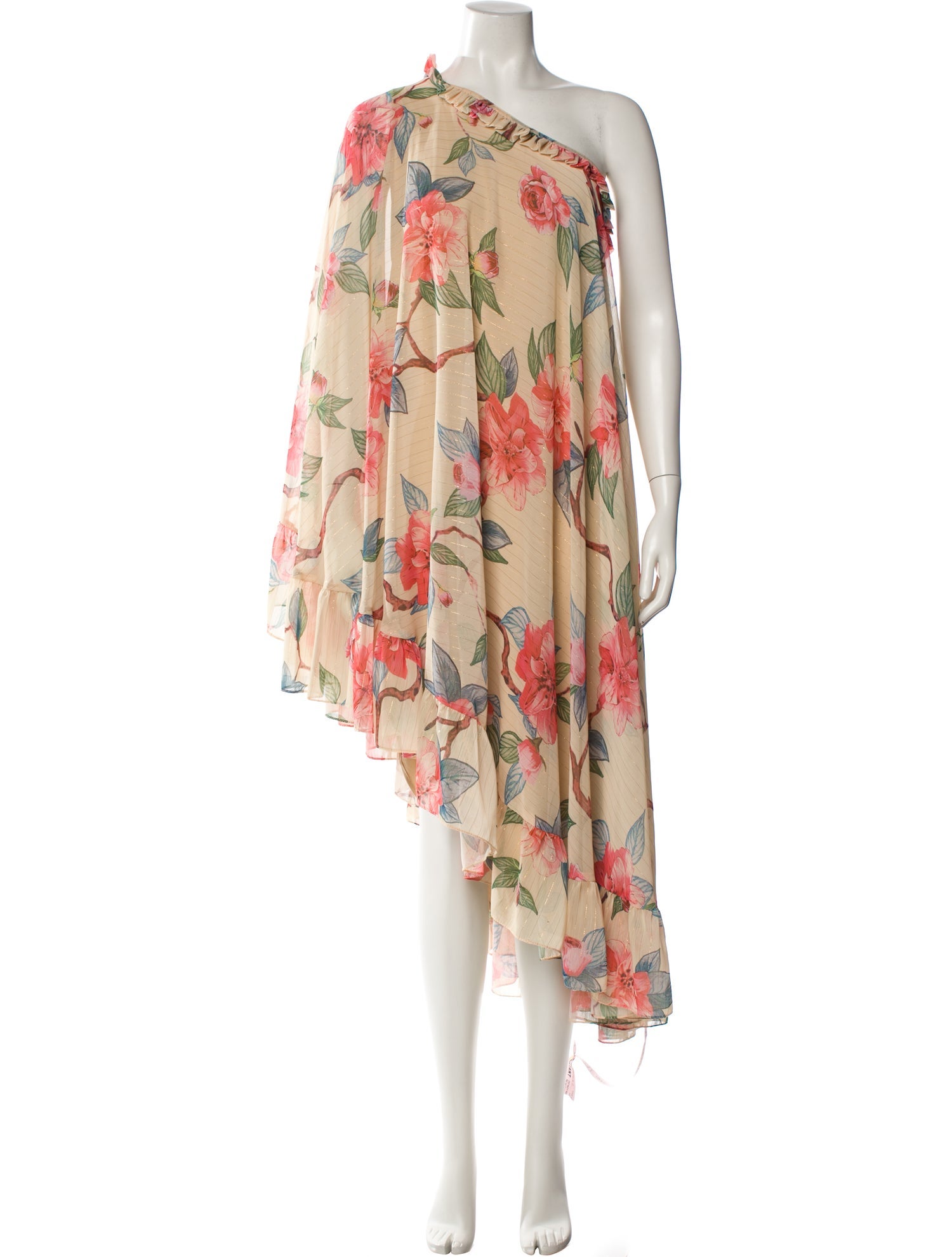 Ieena for Mac Duggal Floral Print Midi Length Dress