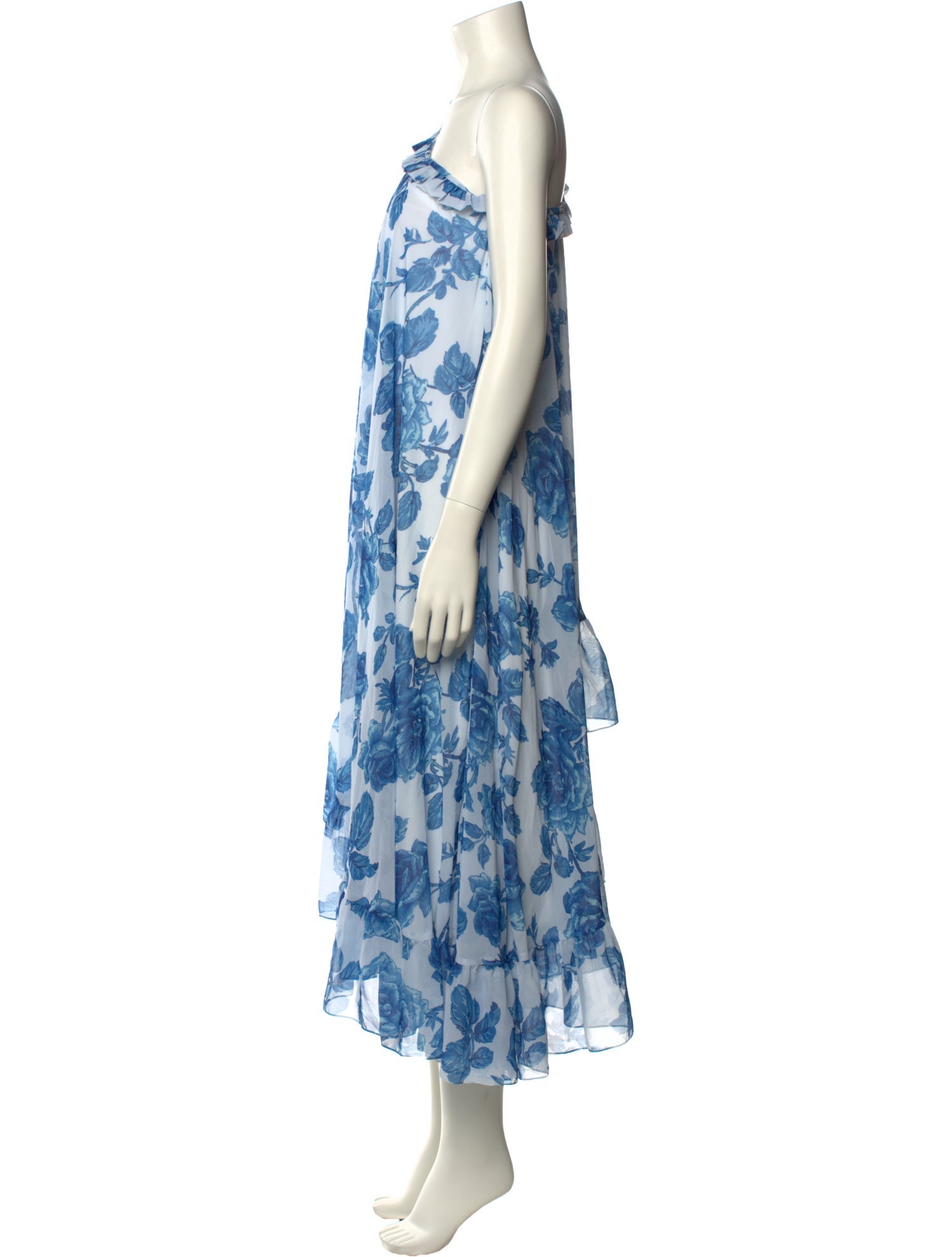 Ieena for Mac Duggal Floral Print Midi Length Dress