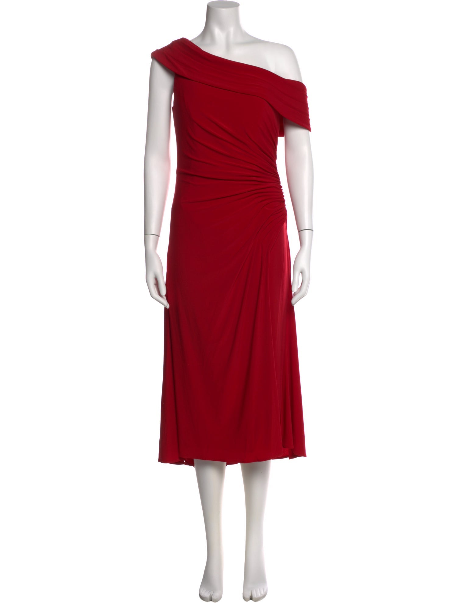 Ieena for Mac Duggal One-Shoulder Midi Length Dress