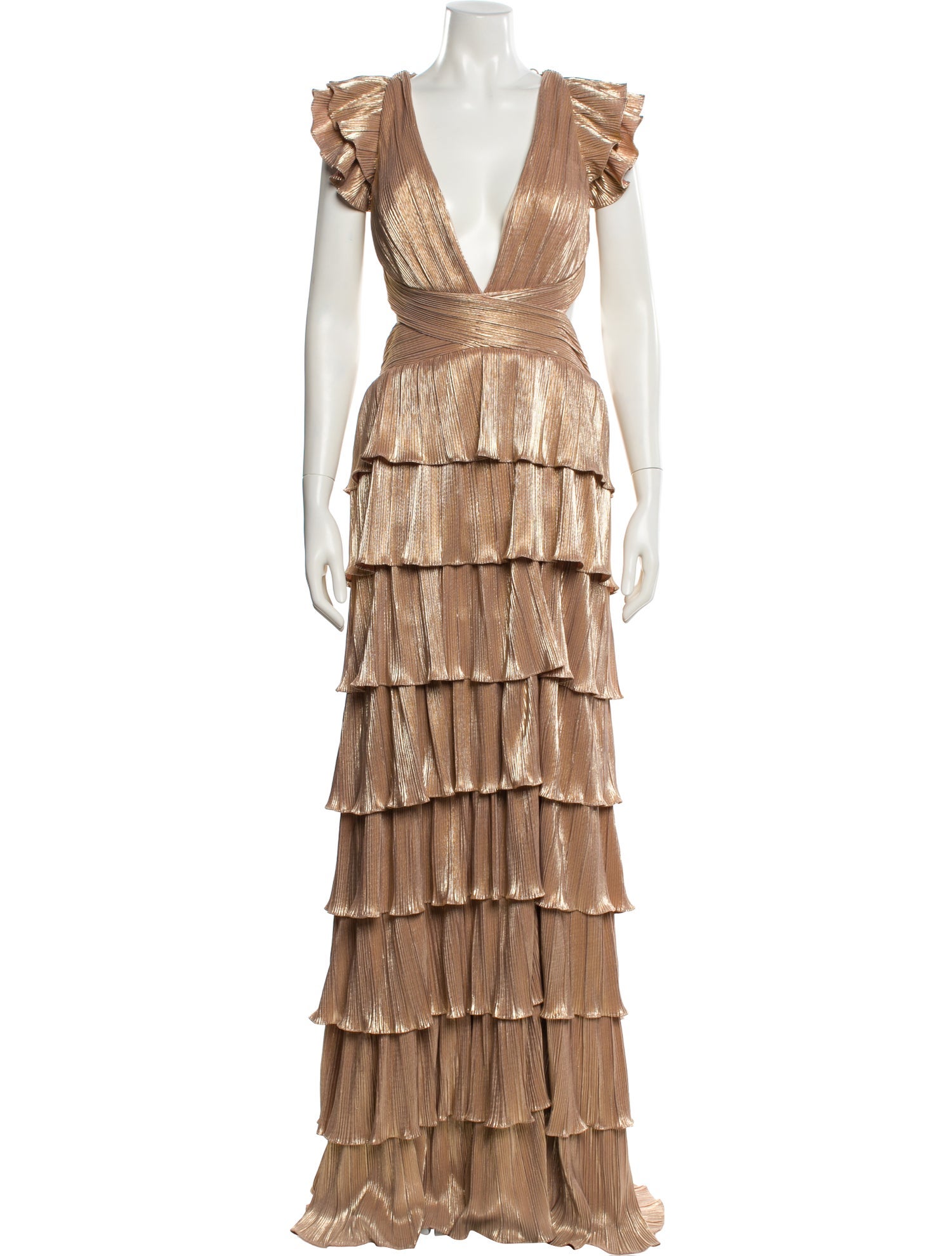 Ieena for Mac Duggal V-Neck Long Dress