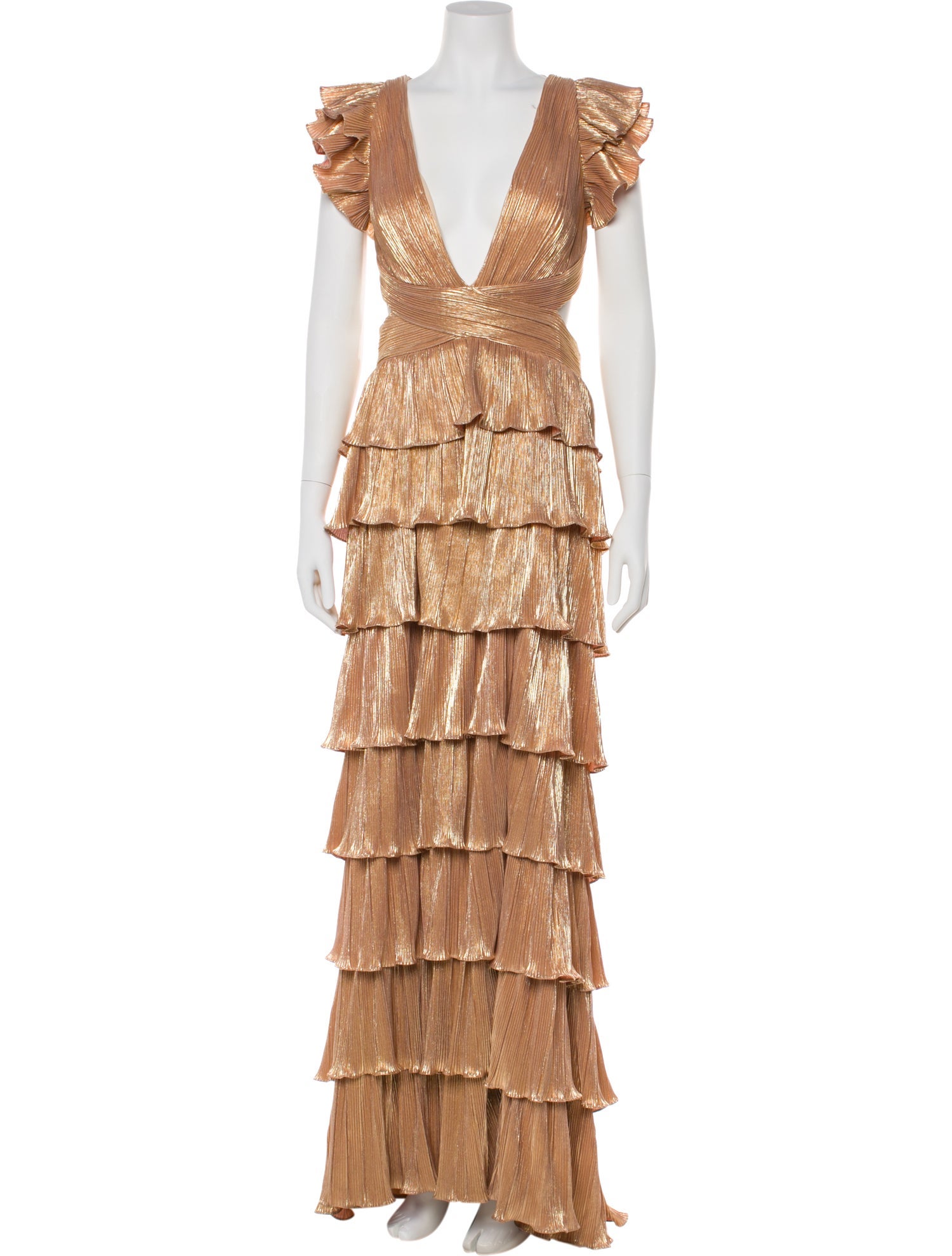 Ieena for Mac Duggal V-Neck Long Dress w/ Tags