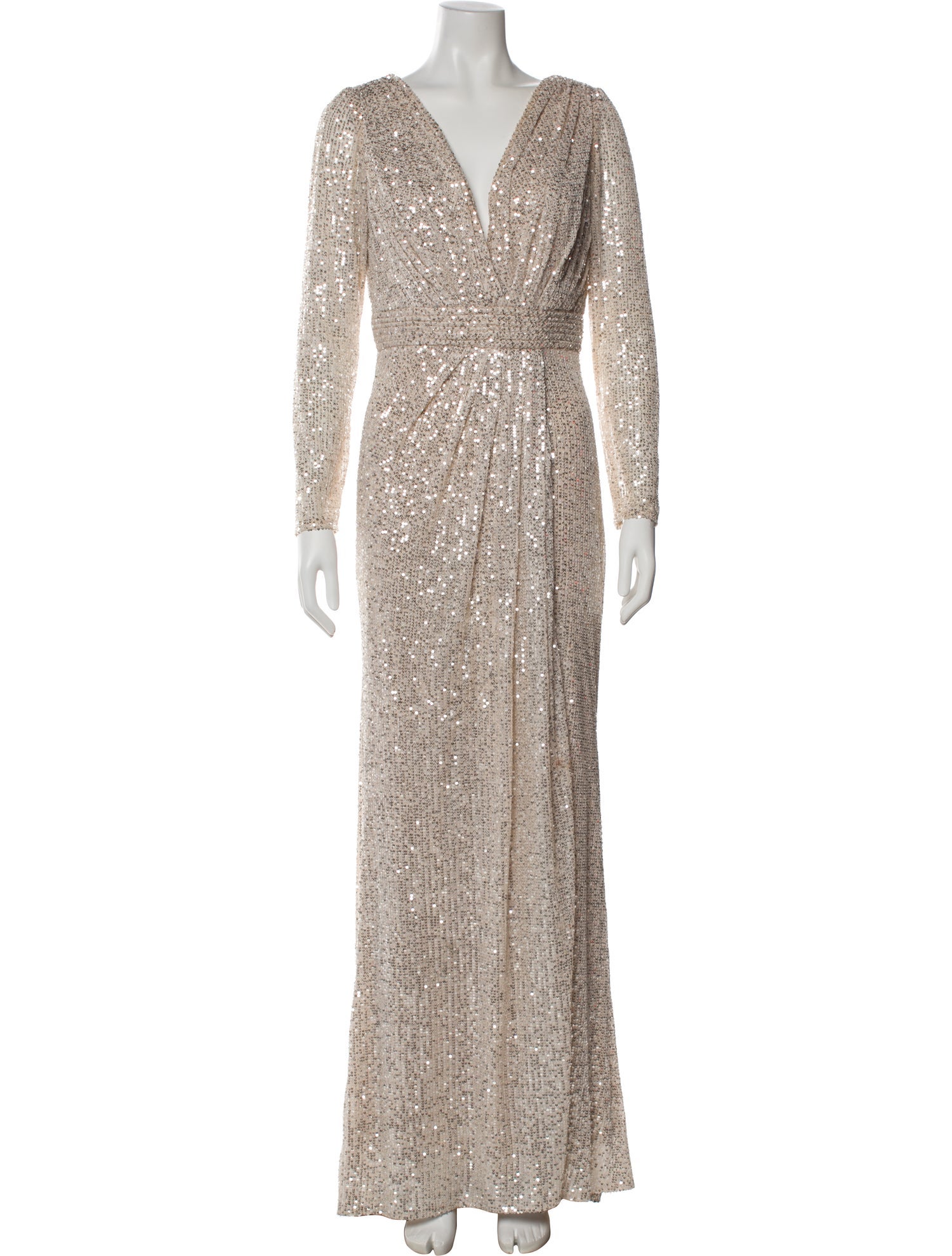 Ieena for Mac Duggal V-Neck Long Dress