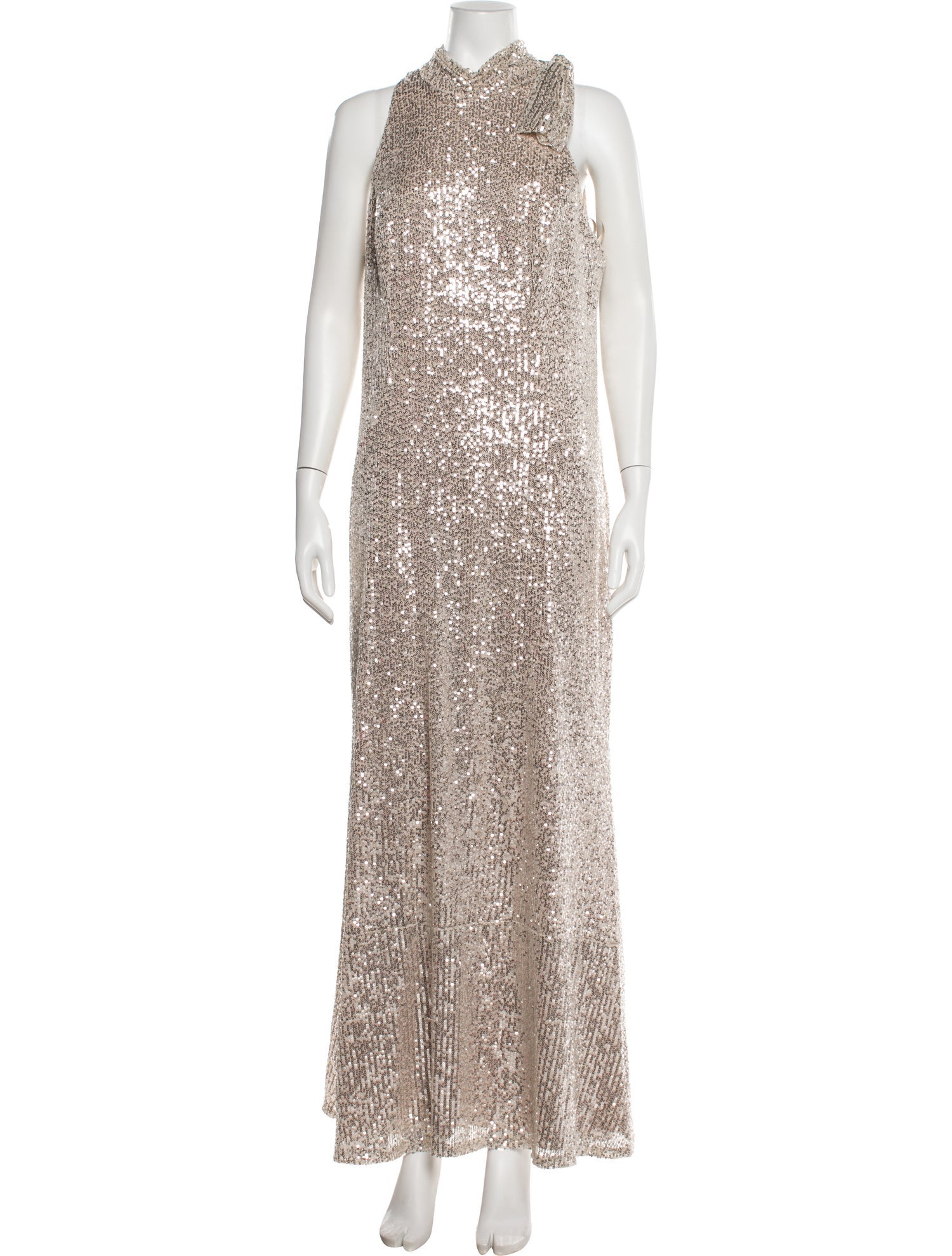 Ieena for Mac Duggal Mock Neck Long Dress