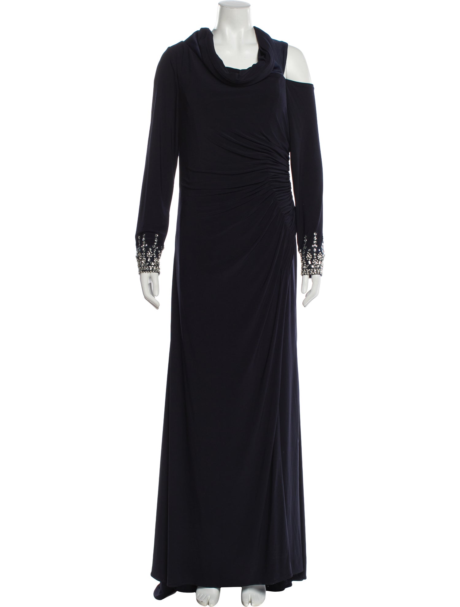 Ieena for Mac Duggal Cowl Neck Long Dress